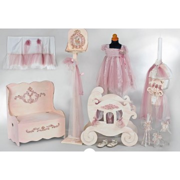 Σετ βάπτισης άμαξα ρόζ ΣΕΤ ΒΑΠΤΙΣΗΣ ΚΟΡΙΤΣΙ